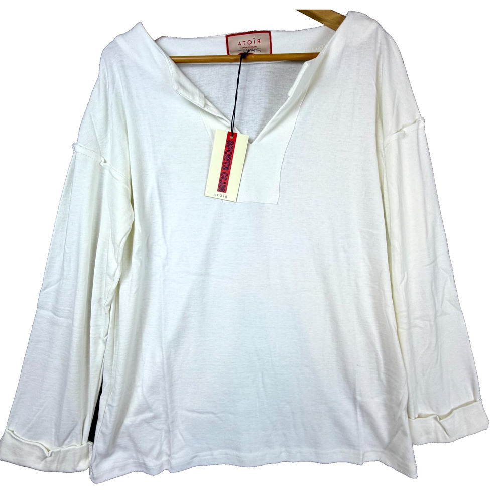 Atoir Sports Club The Windsor Top Womens 2 White Bone Drapey Oversized Lagenlook